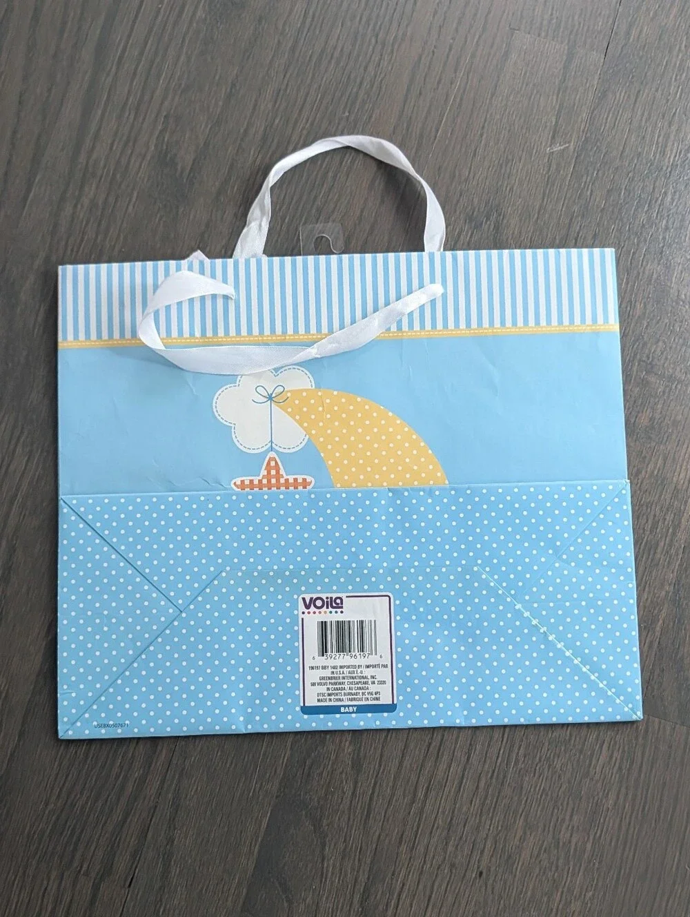 Voilà Moon and Stars Baby Shower Gift Bag Medium 10x12x5